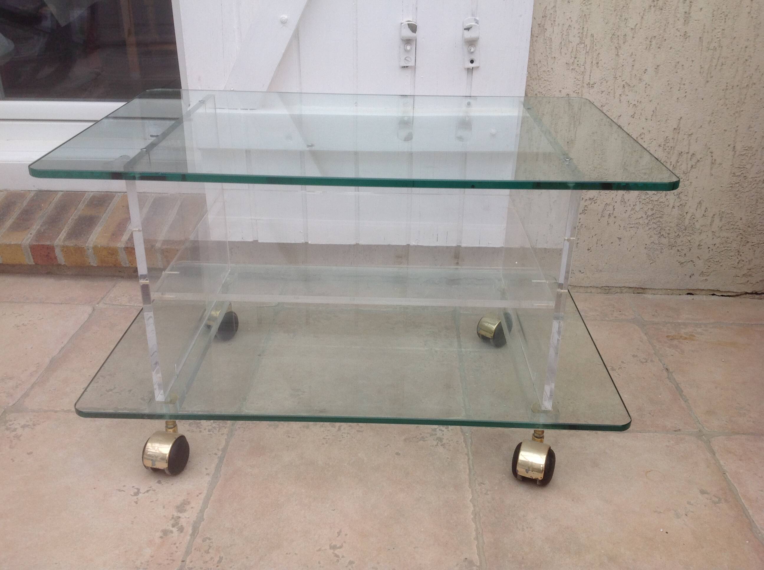 David Lange plexiglass coffee table from the 70s