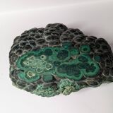Coupelle en bloc de malachite brute