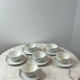 Set of 6 porcelain cups and saucers F. Chauvigny