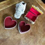 Set of boxes and vintage vase in mini shells