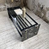 Coffee table year 80 Italian marble and glass