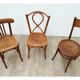 3 wooden bistro chairs