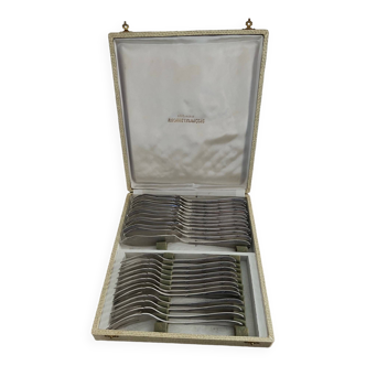 Housewife box 24 pieces with silver metal fish and crossed ribbons François Frionnet