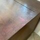 Old and authentic workshop counter with 3 large oak drawers.