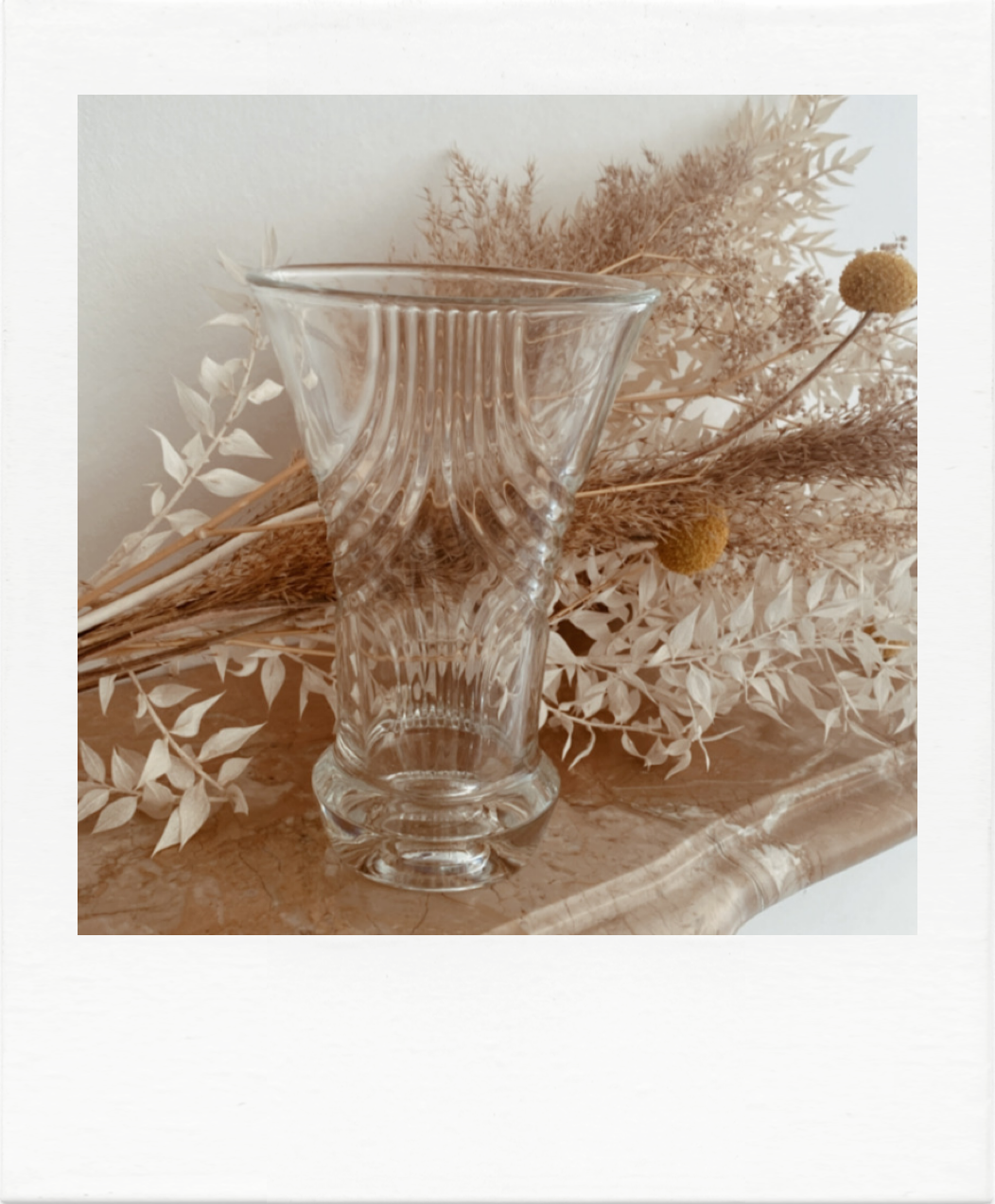 Lined crystal vase