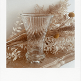 Lined crystal vase