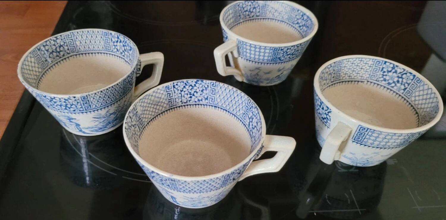 Set of 4 Luneville Lace Cups 1930