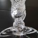 Vintage vase in stylish bohemian chic crystal, floral motifs, braces