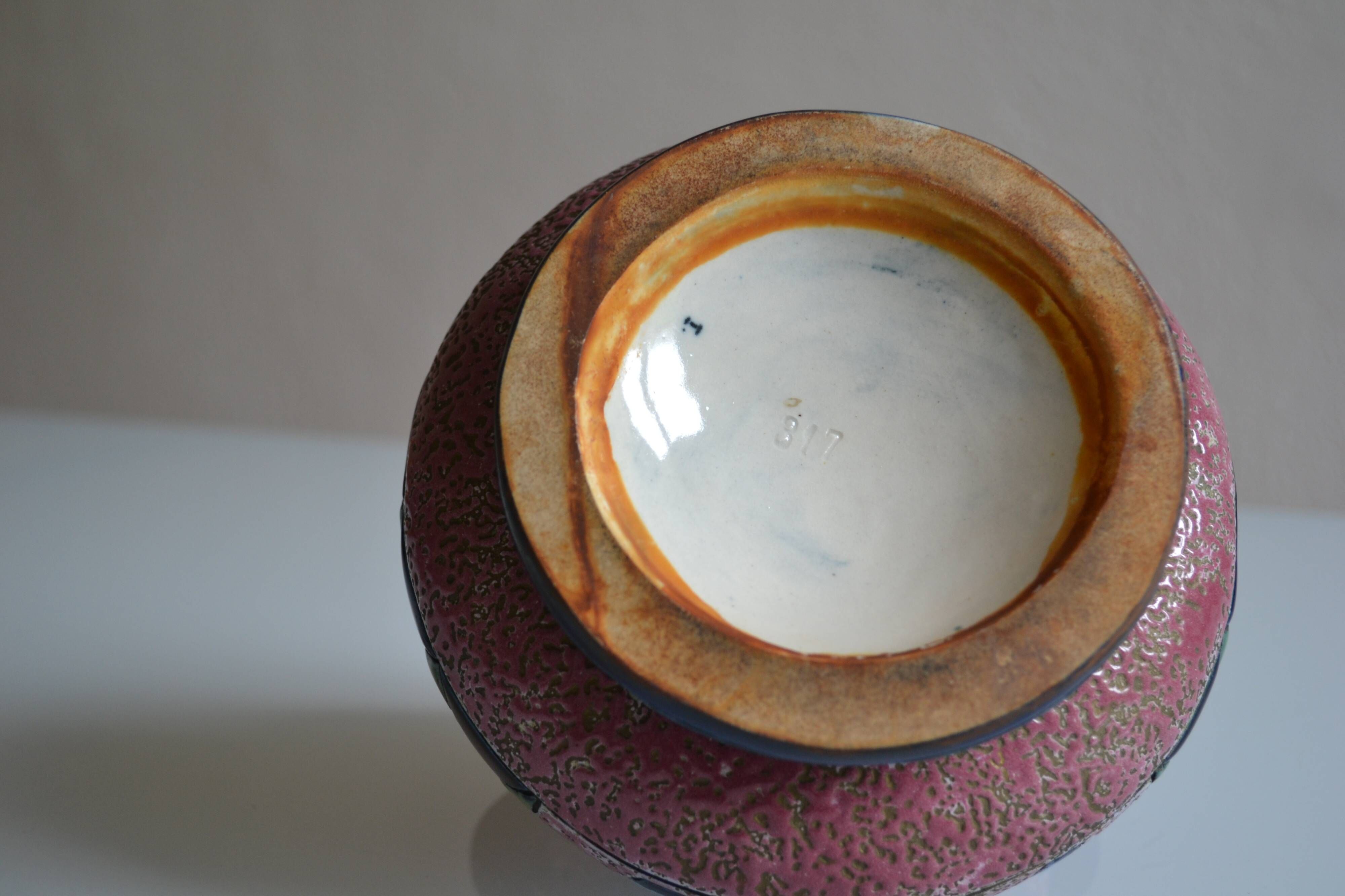 Art deco ceramic tulip vase Amphora Czechoslovakia