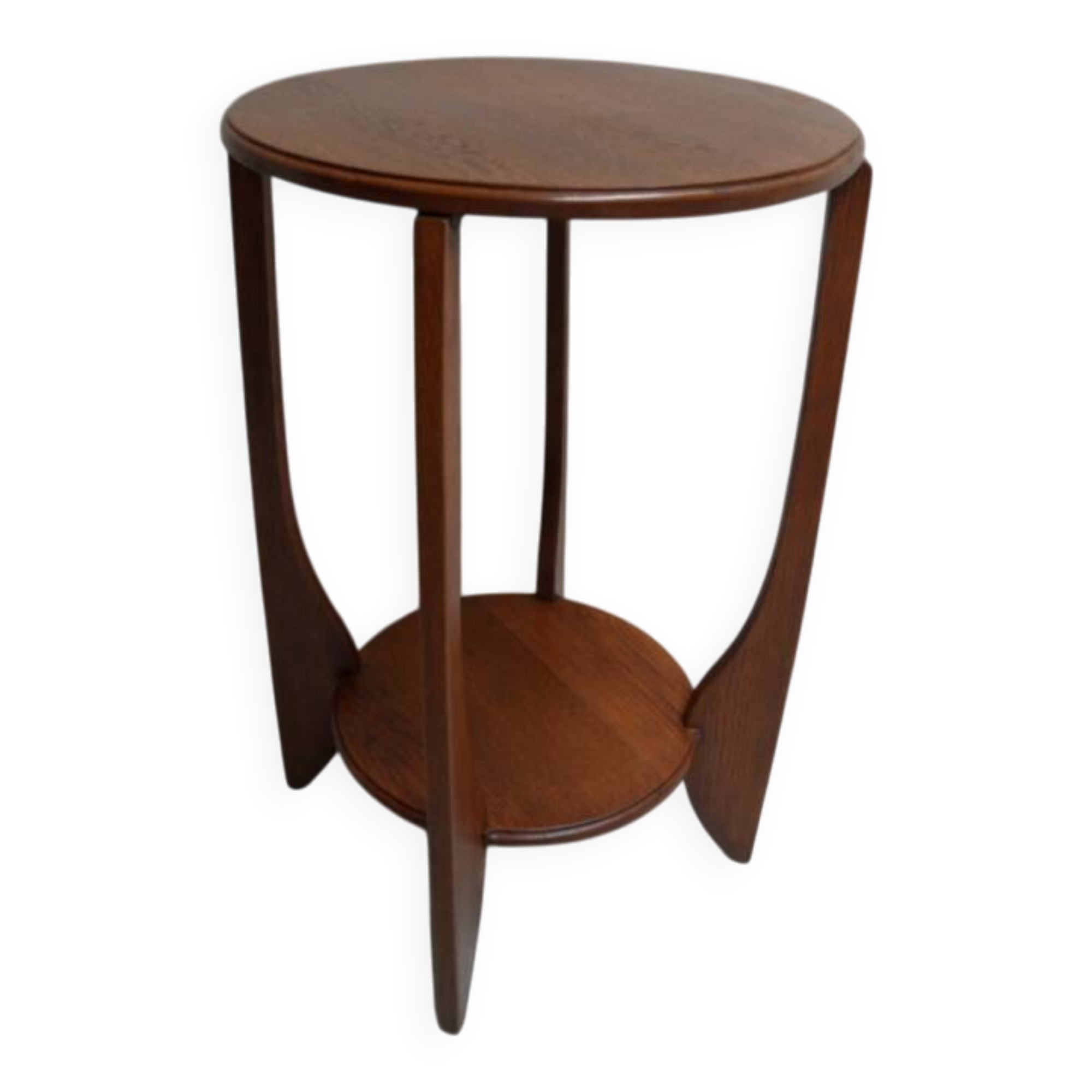 Table d'appoint ronde en chêne Art Déco