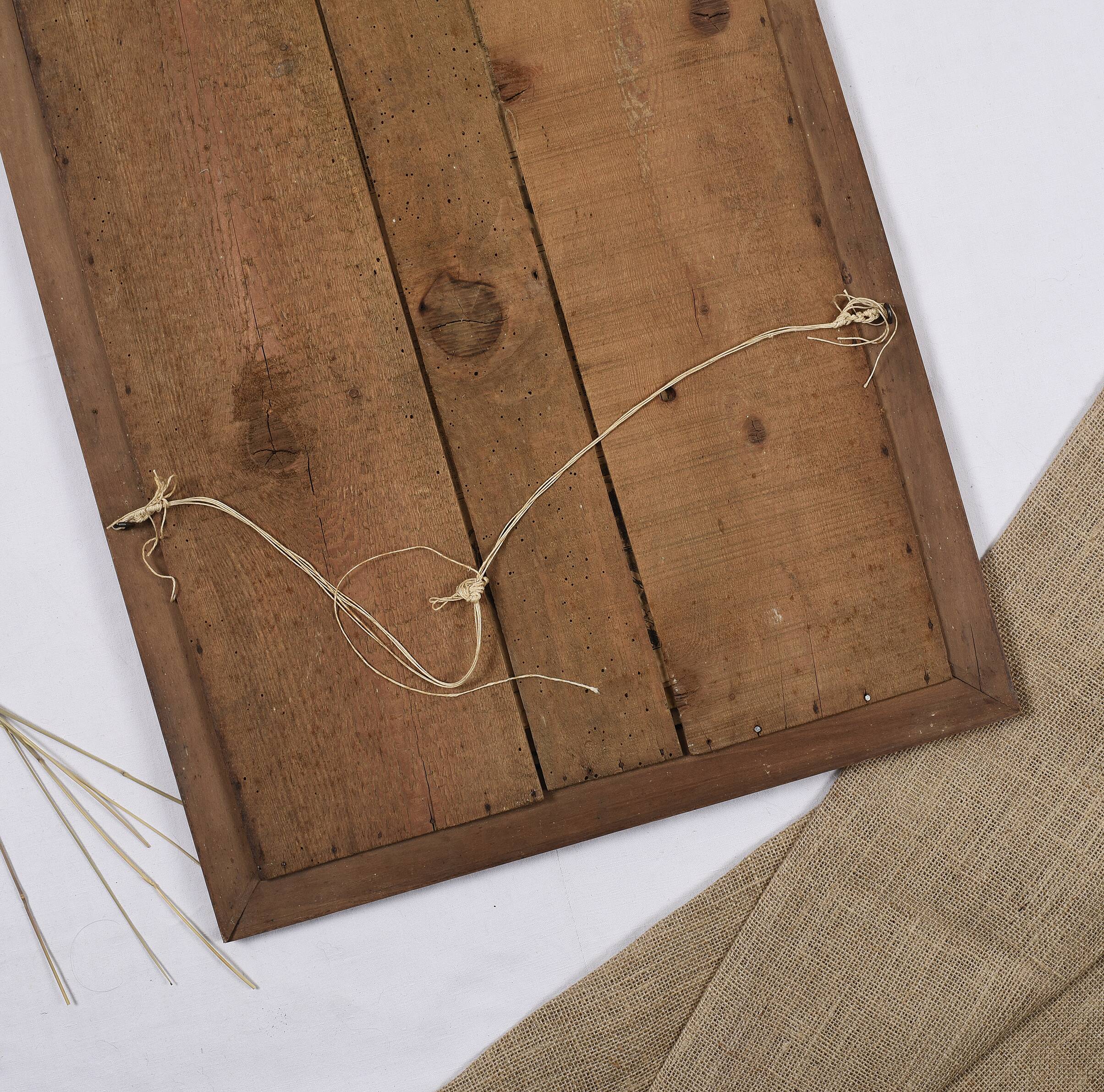 Large old mirror 65cm, carved wooden frame