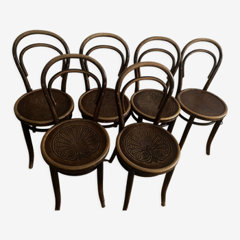 6 bistro chairs signed by Thonet