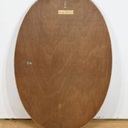 Miroir ovale à parclose en laiton, style hollywood regency – 1970