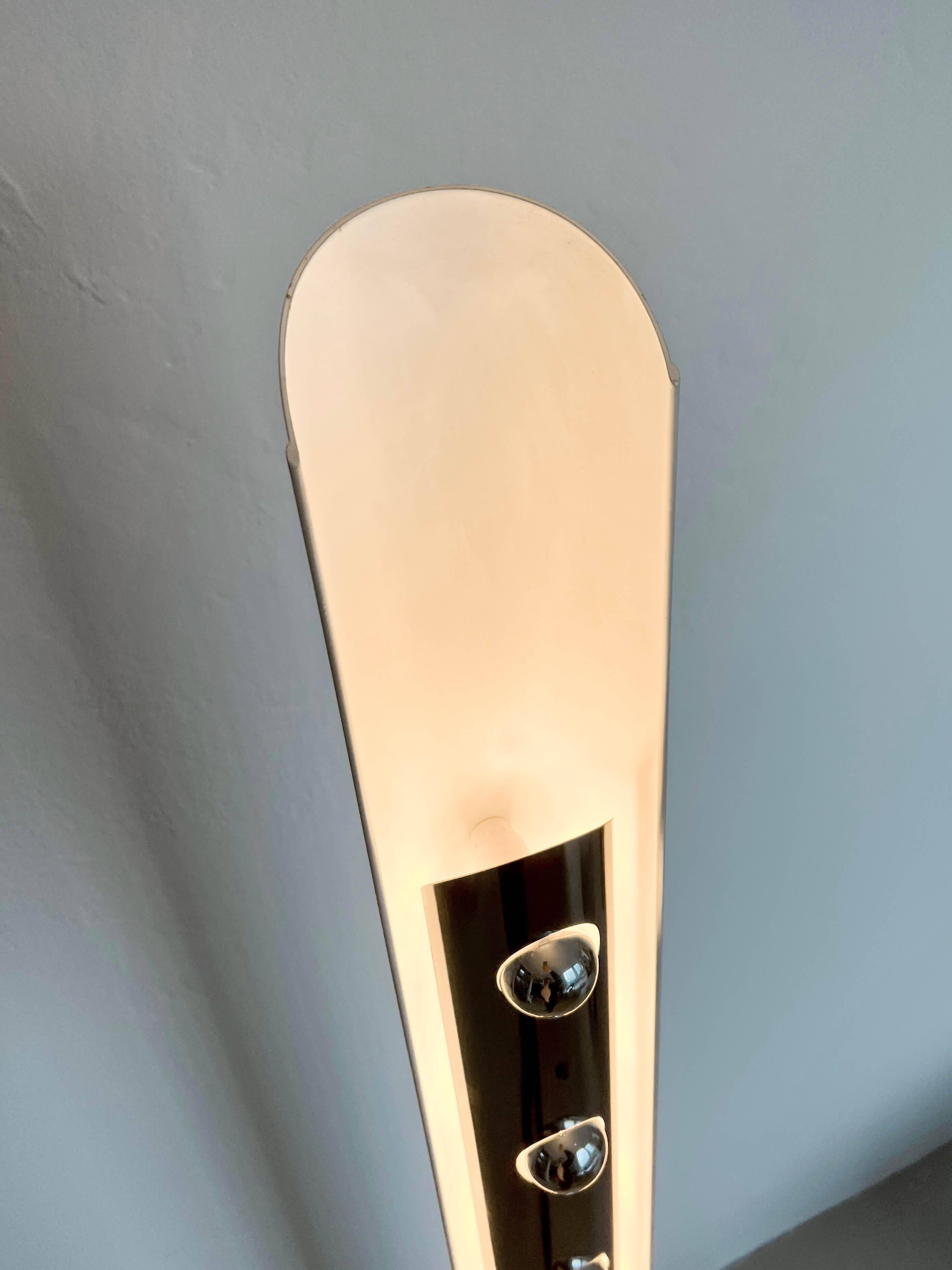 Vintage Italian Chromed Space Age totem lamp by Enrico Tronconi, made in Italy