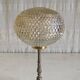 Table lamp in gilded brass and amber glass - mid 20th century.