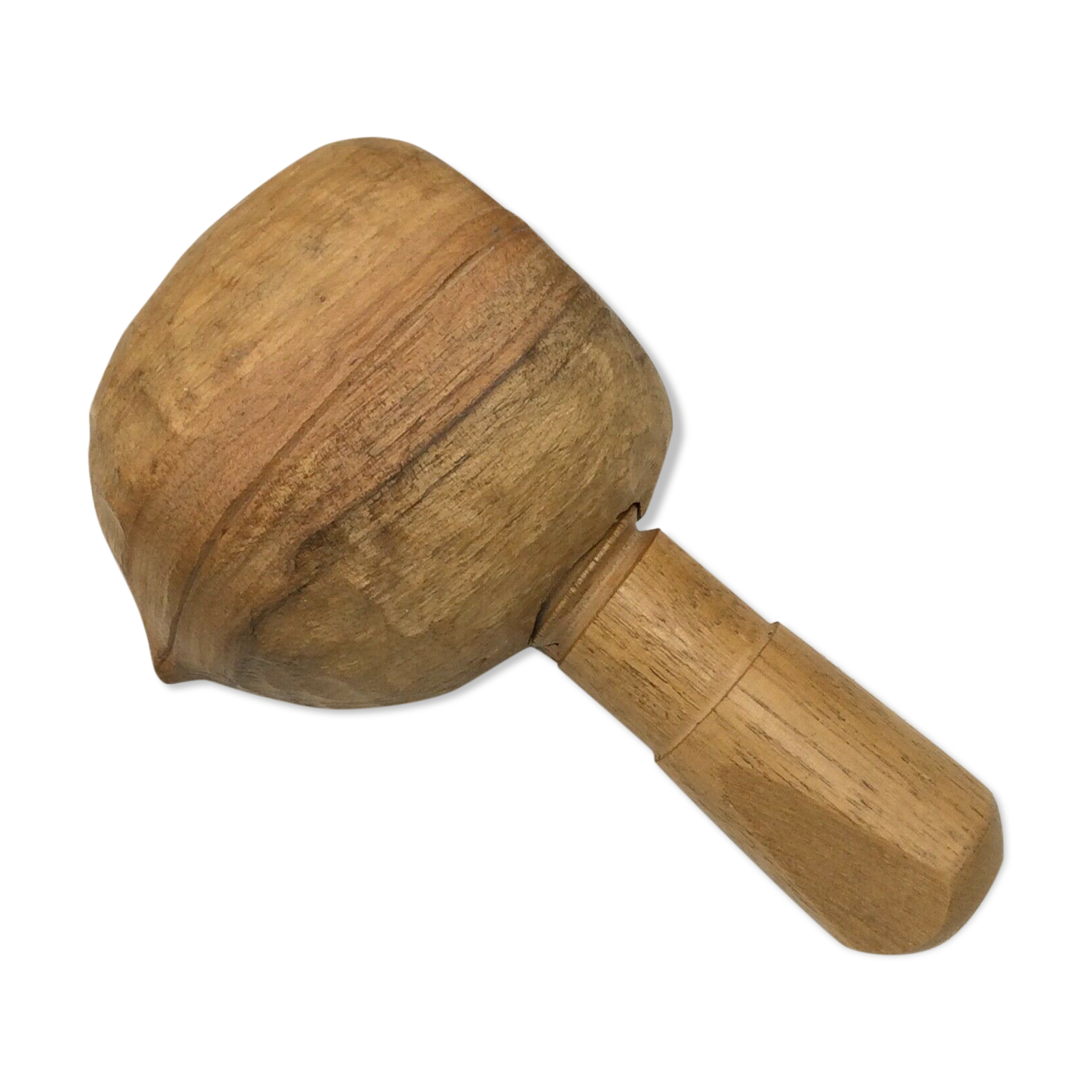 Old Nutcracker Nutty Wood Carved in Walnut Shape Vintage Popular Art