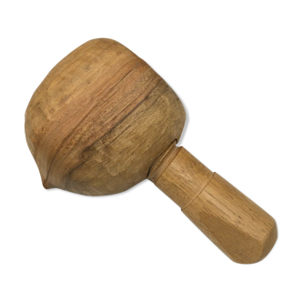 Old Nutcracker Nutty Wood Carved in Walnut Shape Vintage Popular Art