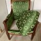 Fauteuil de style Empire en bois et tissu vert