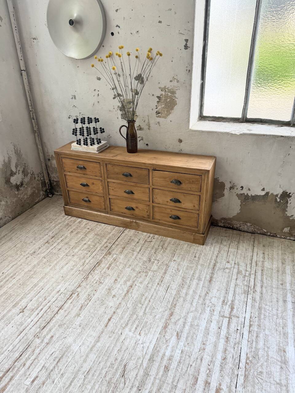 Pine craft cabinet with drawers