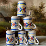 6 ceramic cups signed hc