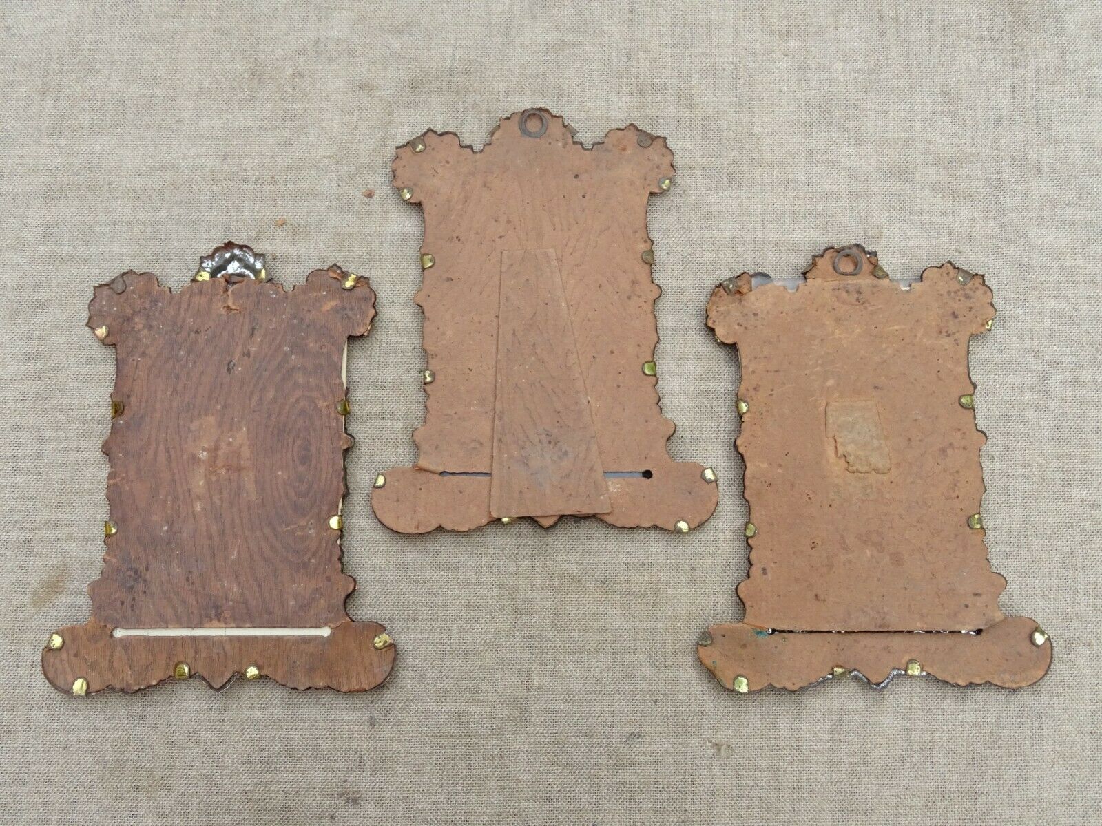 Set of 3 old tin frames stamped late nineteenth century