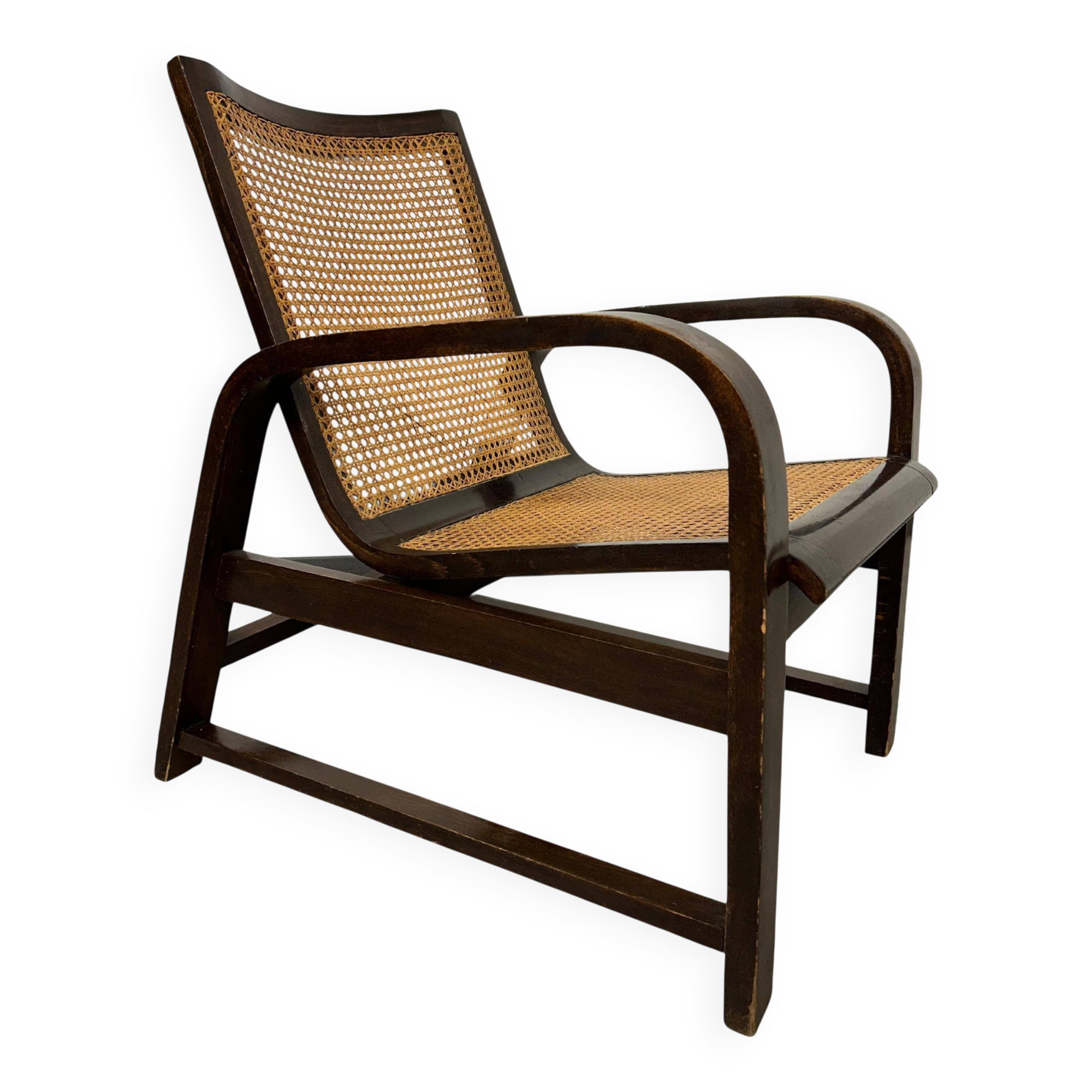 Fauteuil lounge fonctionnaliste en bois courbé n°668 Thonet Debrecen