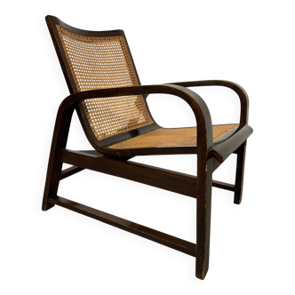 Functionalist lounge chair in curved wood no. 668 Thonet Debrecen