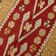 Tapis Kilim tribal vintage fait main rouge et moutarde 3x5, 95x143 cm