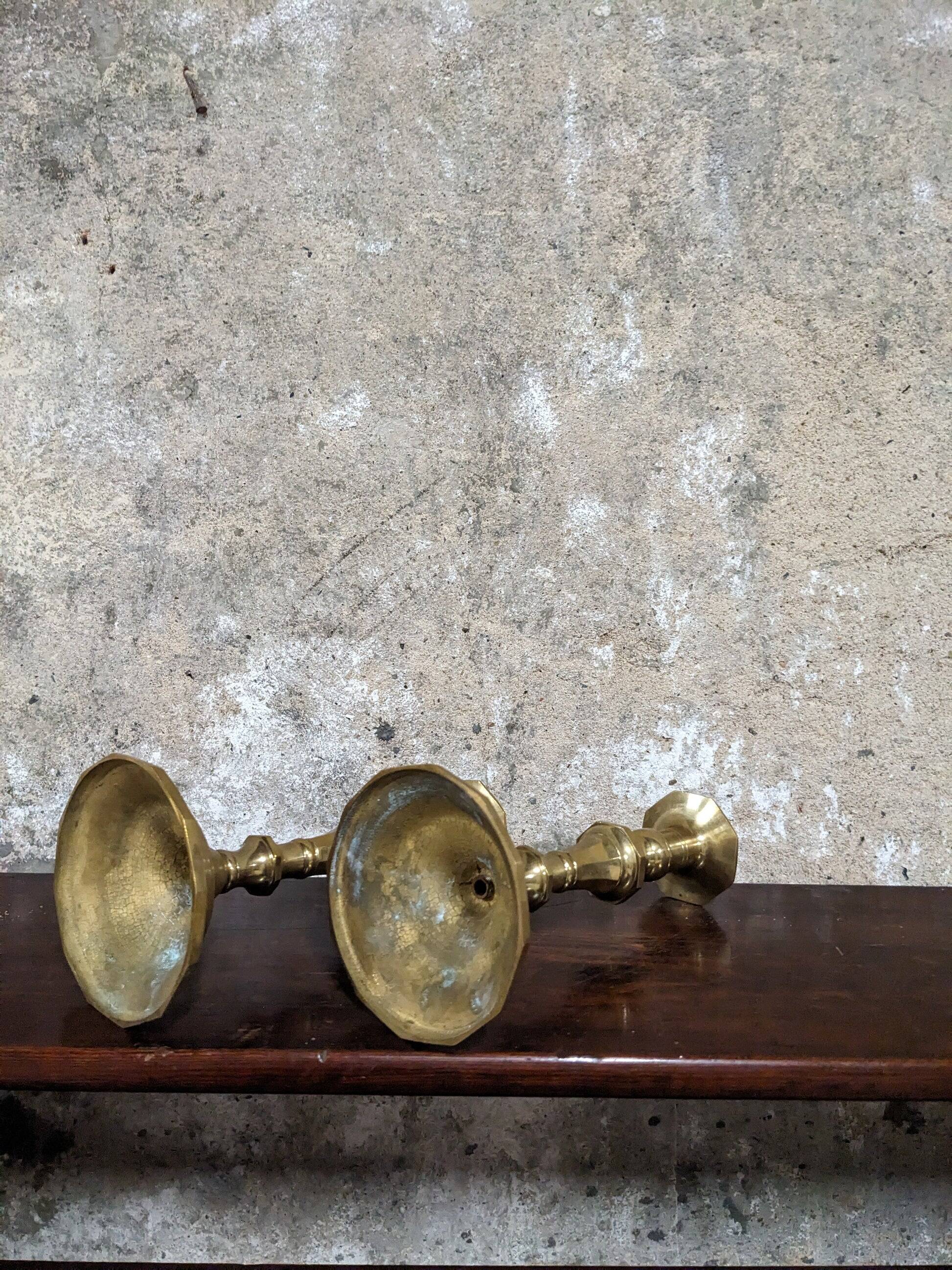 Pair of brass candlesticks