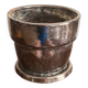 Vintage Red Black Metallic Terracotta Flower Pot