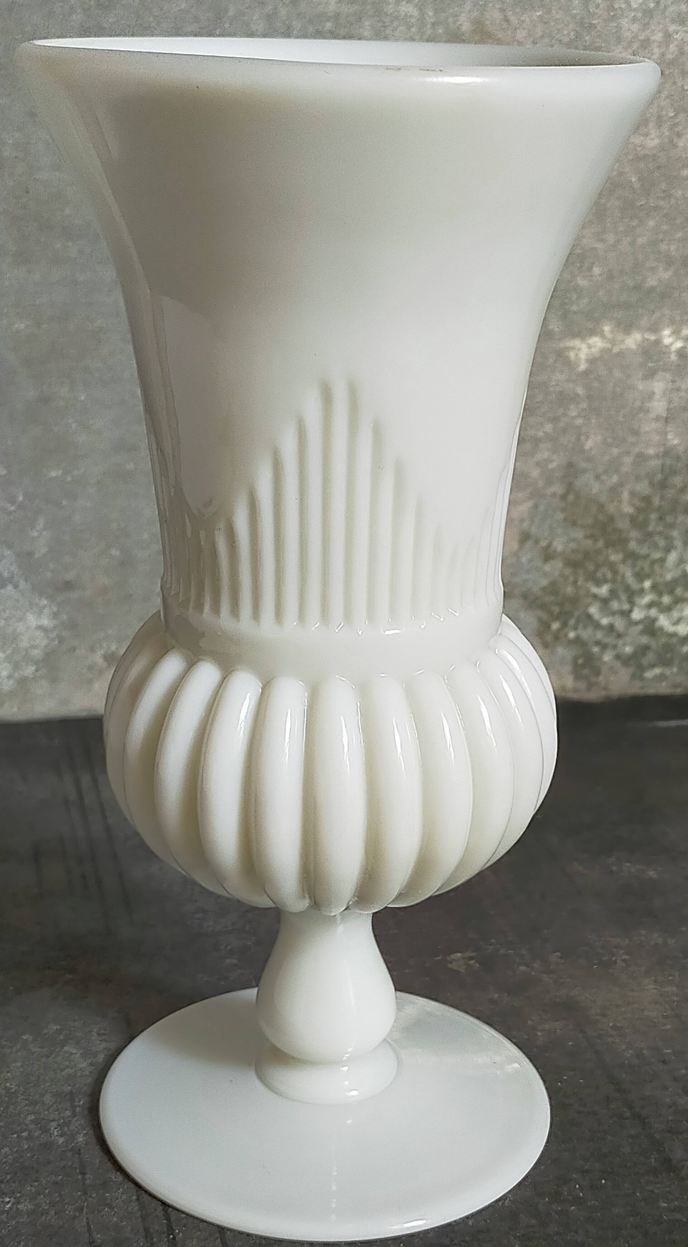 Antique milk glass baluster vase early 20th century