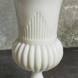Vase balustre milk glass ancien début XXème