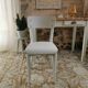 Small table, desk and its patinated chair