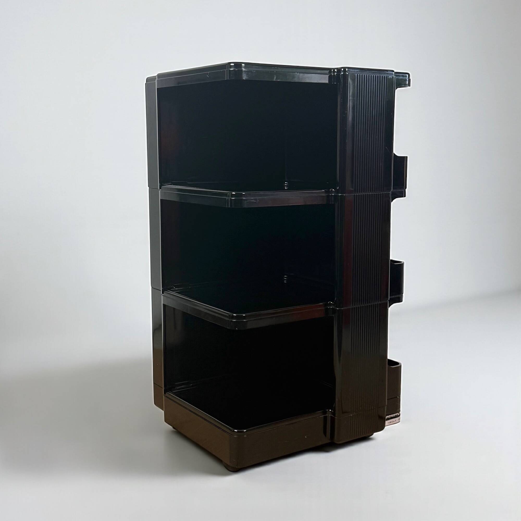 Neolt Superstile Trolley Tall 1970s Italian Design in Glossy Black