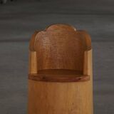 Fauteuil Stump Moderne en Pin Massif, par un Ébéniste Suédois, Wabi Sabi, années 1960