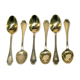 Series of 6 teaspoons gilded Pompadour plated Alfénide gold by Christofle
