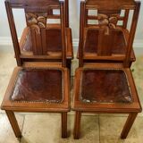 Set of 4 restored Art deco chairs