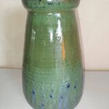 Green and blue stoneware vase from Puisaye by Léon Pointu.