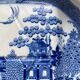 Plat de transfert anglais du XIXème siècle Saule Bleu