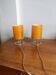 Pair of vintage tube lamps Orange Pop & Chrome