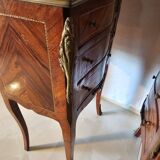 Pair of Louis XV style bedside tables in marquetry