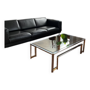 Table basse miroir fumé - 1970s