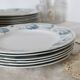6 flat plates - Antique tableware set 82 pieces Sarreguemines earthenware Art Nouveau style