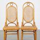 Set of 2 light brown bentwood Thonet style chairs model "Long John"