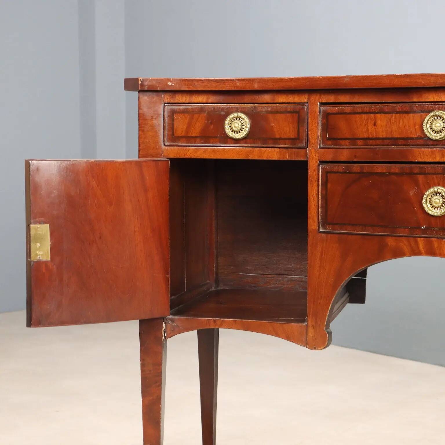 Antique mahogany sideboard with drawers, Italy, late 19th century.