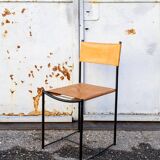 Spaghetti chairs with leather seats by Giandomenico Belotti for Alias, Italy, 1979, set of 6.