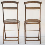 Paire de chaises pliantes français antiques