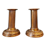 Louis XVI style brass candle holders