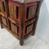 Brutalist bar counter in solid elm