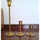 Bougeoirs vintage en laiton en forme de tulipe - lot de 3
